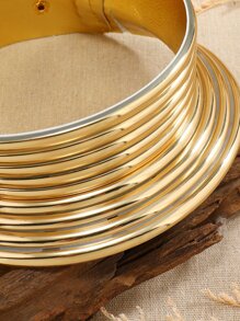 1pc Snap Button Choker & 2pcs Bracelet - Vàng - Xem 2