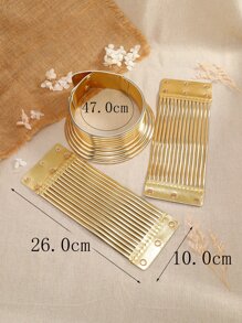 1pc Snap Button Choker & 2pcs Bracelet - Vàng - Xem 4