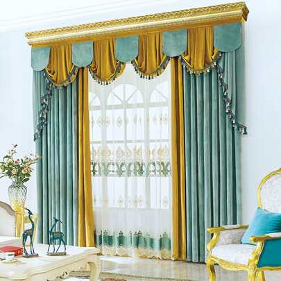 Two Tone Single Panel Blackout Curtain