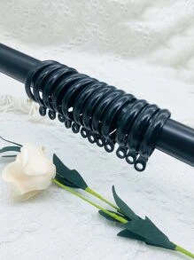 12 chiếc Vòng rèm trơn - màu đen - Xem 1