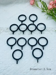 12 chiếc Vòng rèm trơn - màu đen - Xem 5