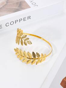 1pc/2pcs Simple Leaf Pattern Curtain Tiebacks, Decorative Curtain Tiebacks - Gold - View 3