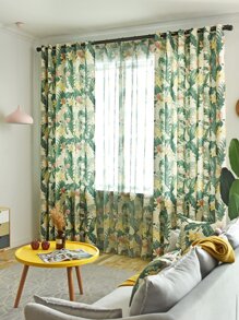 Flower Pattern Single Panel Curtain