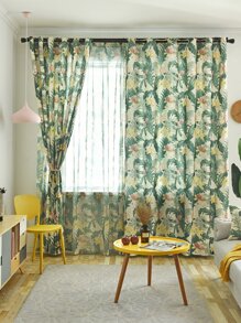 Flower Pattern Single Panel Curtain