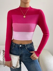 Chiquease Colour Block Mock Neck Jumper - Multicolor - View 6