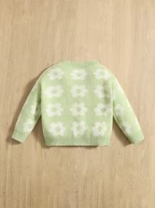 SHEIN 嬰兒花卉圖案開襟衫 - 薄荷綠 - 查看 2