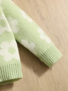 SHEIN 嬰兒花卉圖案開襟衫 - 薄荷綠 - 查看 4