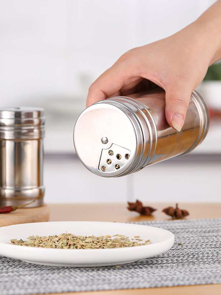 1pc Stainless Steel Spice Jar - Silver - View 8
