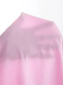 SHEIN EZwear Drawstring Side Solid Tee - Baby Pink - View 6