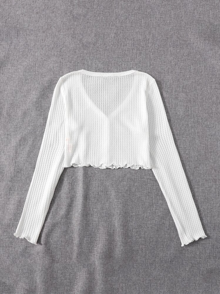 SHEIN EZwear Sallad Ordning Slätt Enkel T-Shirt - Vitt - Visa 2