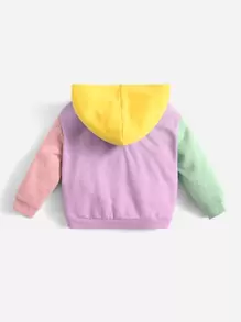 SHEIN Leap Crew Baby Colour Block Kangaroo Pocket Hoodie - Multicolor - View 2