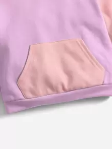 SHEIN Leap Crew Baby Colour Block Kangaroo Pocket Hoodie - Multicolor - View 4