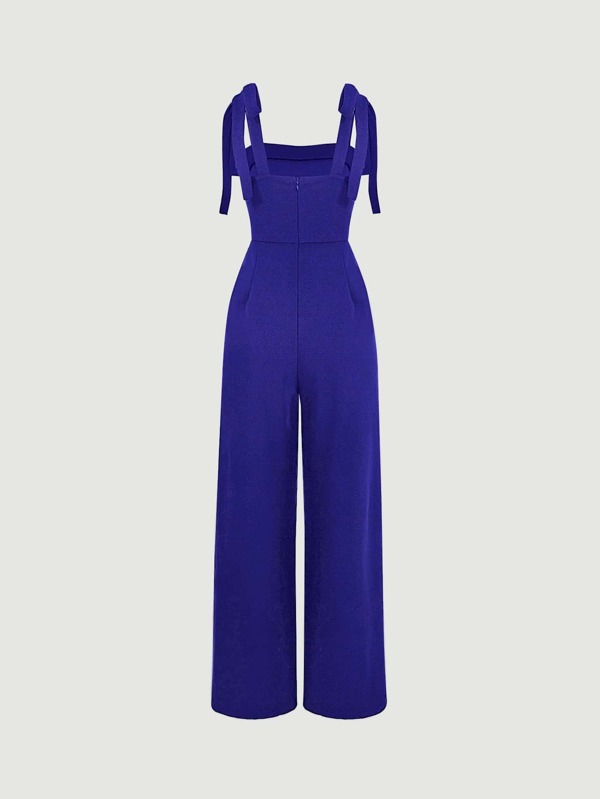 SHEIN MOD Knot Shoulder Zip Back Jumpsuit SHEIN USA