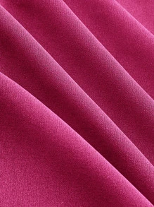 SHEIN MOD Falda unicolor con botón delantero con cremallera trasera - Rosa Fucsia - Ver 3