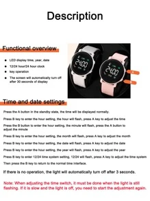 SHAARMS 2 piezas Set Reloj electrónico pareja redondo - Multicolor - Ver 3