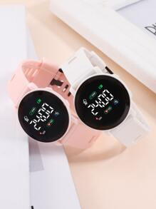 SHAARMS 2 piezas Set Reloj electrónico pareja redondo - Multicolor - Ver 5