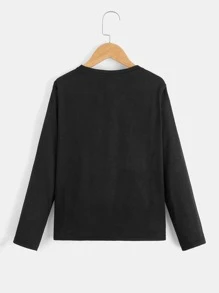 SHEIN Boys Slogan Graphic Tee - Black - View 2