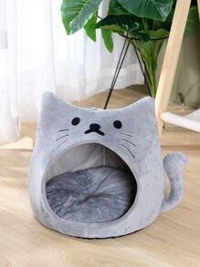 Cat Design Pet Bed,Kitty Shape Cat House,Cat Beds, Comfortable Bed For Cats Or Small Dogs,Pet Houses - Grey - View 1