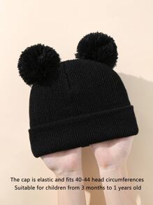 3pcs Baby Plush Ball Decor Hat - Multicolor - View 4