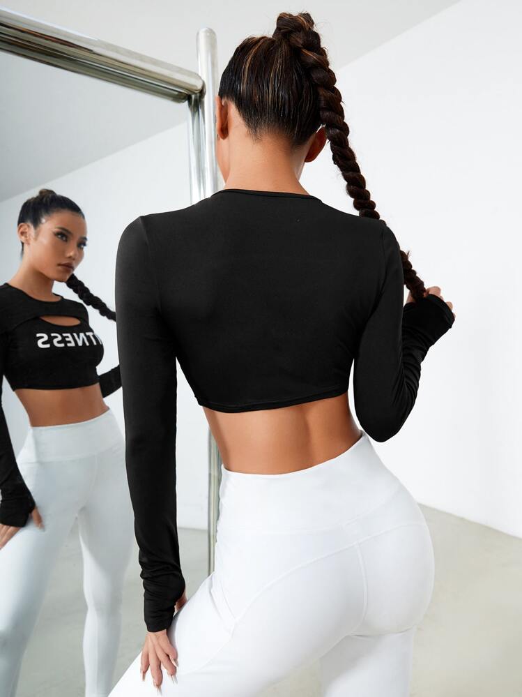 SHEIN Daily&Casual Top corto deportivo de punto acanalado - Negro - Añade 2