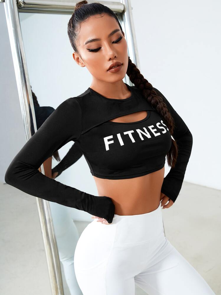 SHEIN Daily&Casual Top corto deportivo de punto acanalado - Negro - Añade 4