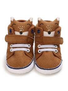 Baby Cartoon Fox Pattern Hook-and-loop Fastener Boots - Brown - View 5