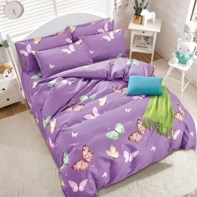 Butterfly Pattern Duvet Cover Set Without Filler