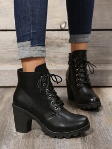 Elegant 's Fashion Boots, Solid Color Boots - Black - View 5