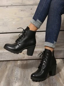 Elegant 's Fashion Boots, Solid Color Boots - Black - View 6
