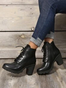 Elegant 's Fashion Boots, Solid Color Boots - Black - View 1