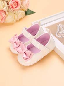 嬰兒蝴蝶結裝飾瑪麗珍平底鞋 - 白色 - 查看 1