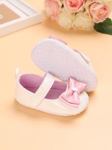 嬰兒蝴蝶結裝飾瑪麗珍平底鞋 - 白色 - 查看 2