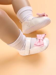 嬰兒蝴蝶結裝飾瑪麗珍平底鞋 - 白色 - 查看 3