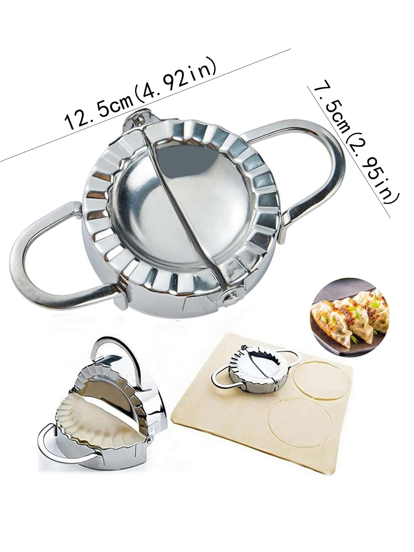 1入組不銹鋼餃子模具 - 銀色 - 查看 4