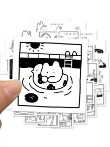 40/200pcs Cartoon Doodle Stickers,School Supplies,Back To School - Multicolor - View 3