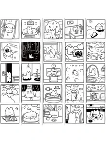 40/200pcs Cartoon Doodle Stickers,School Supplies,Back To School - Multicolor - View 6