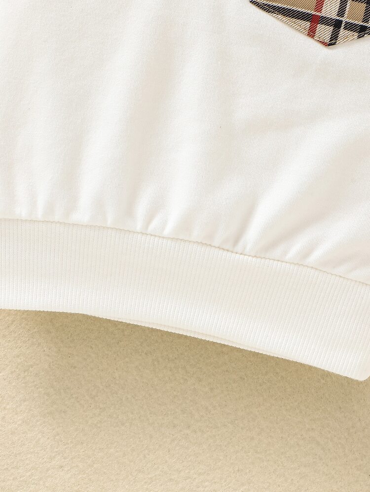 嬰兒前口袋套頭衫和格紋衛褲 - 彩色 - 查看 3