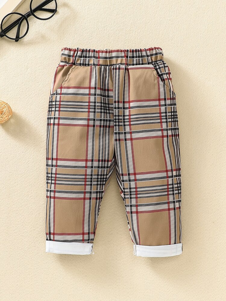 嬰兒前口袋套頭衫和格紋衛褲 - 彩色 - 查看 5