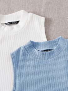 Muchica Women Tank Tops & Camis - Blue and White - View 5