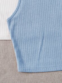 Muchica Women Tank Tops & Camis - Blue and White - View 6