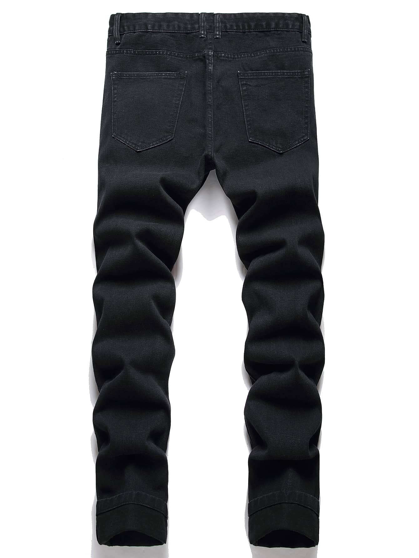 Men Ripped Jeans - Black - View 2