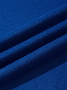 Men Slogan & Building Print Thermal Pullover - Royal Blue - View 4