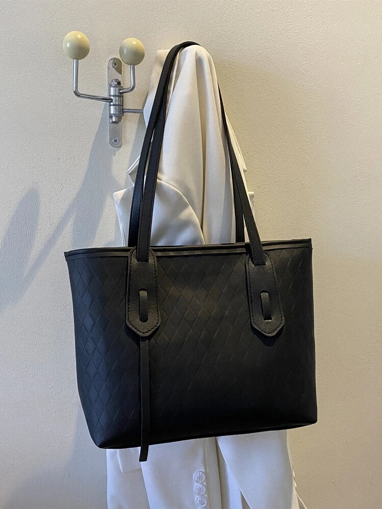 Waterproof,Lightweight,Business Casual,Large Capacity Minimalist Square Bag For Teen Girls Women College Students,Rookies & White-collar Workers Perfect for Office,College,Work ,Business,Commute - Black - View 1