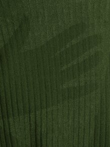 SHEIN EZwear 素色羅紋針織吊帶上衣 - 軍綠色 - 查看 5