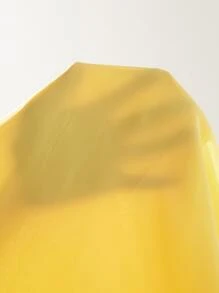 SHEIN Clasi Áo sơ mi nữ Nút Xù màu trơn Thanh lịch - Màu vàng - Xem 6