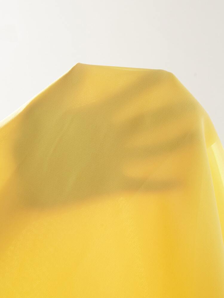 SHEIN Clasi Áo sơ mi nữ Nút Xù màu trơn Thanh lịch - Màu vàng - Xem 6