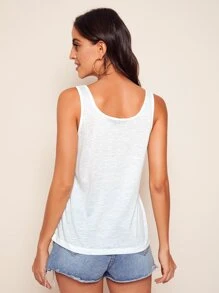 SHEIN Essnce Tank top unicolor - Blanco - Ver 2