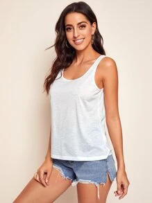 SHEIN Essnce Tank top unicolor - Blanco - Ver 4