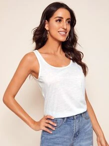 SHEIN Essnce Tank top unicolor - Blanco - Ver 5