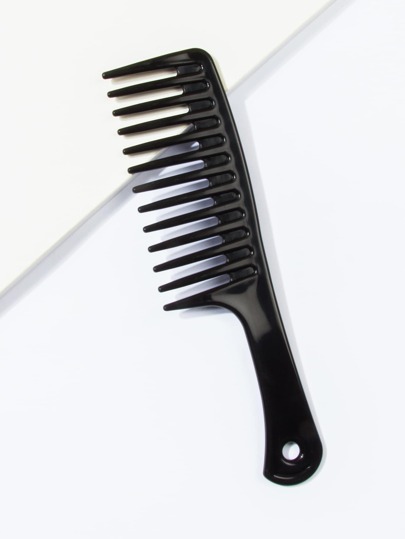 Black Dry & Wet Use Hair Pick Comb 1pc Large Plastic Classic Wide Tooth Easy Storage Hair Brush/ Hair Comb For All Hair Types , Hair Brush/ Hair Comb Black Friday